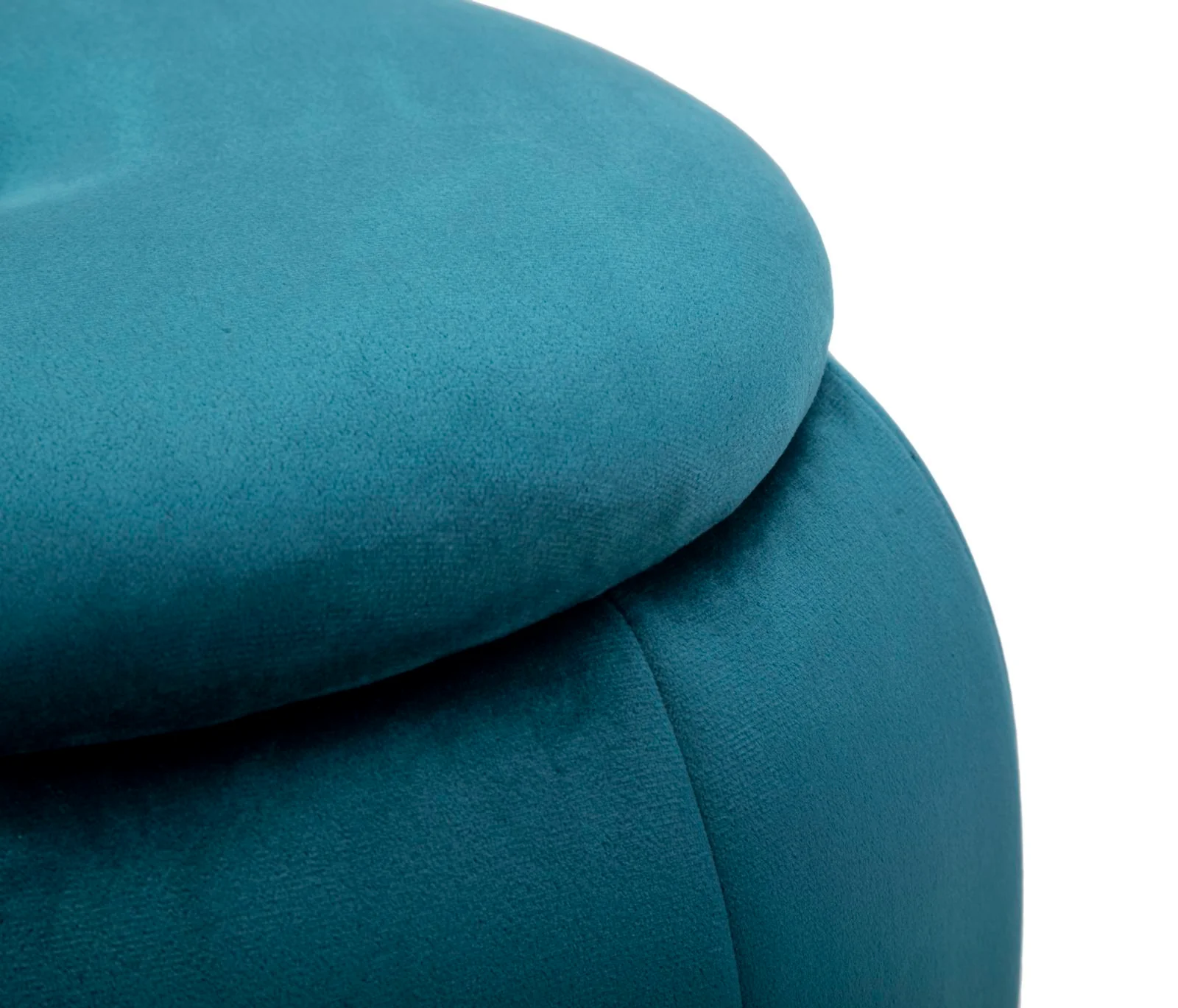 Pouf Contenitore Paris in Velluto Ottanio e Oro - Ø 43x43 cm - Image 3