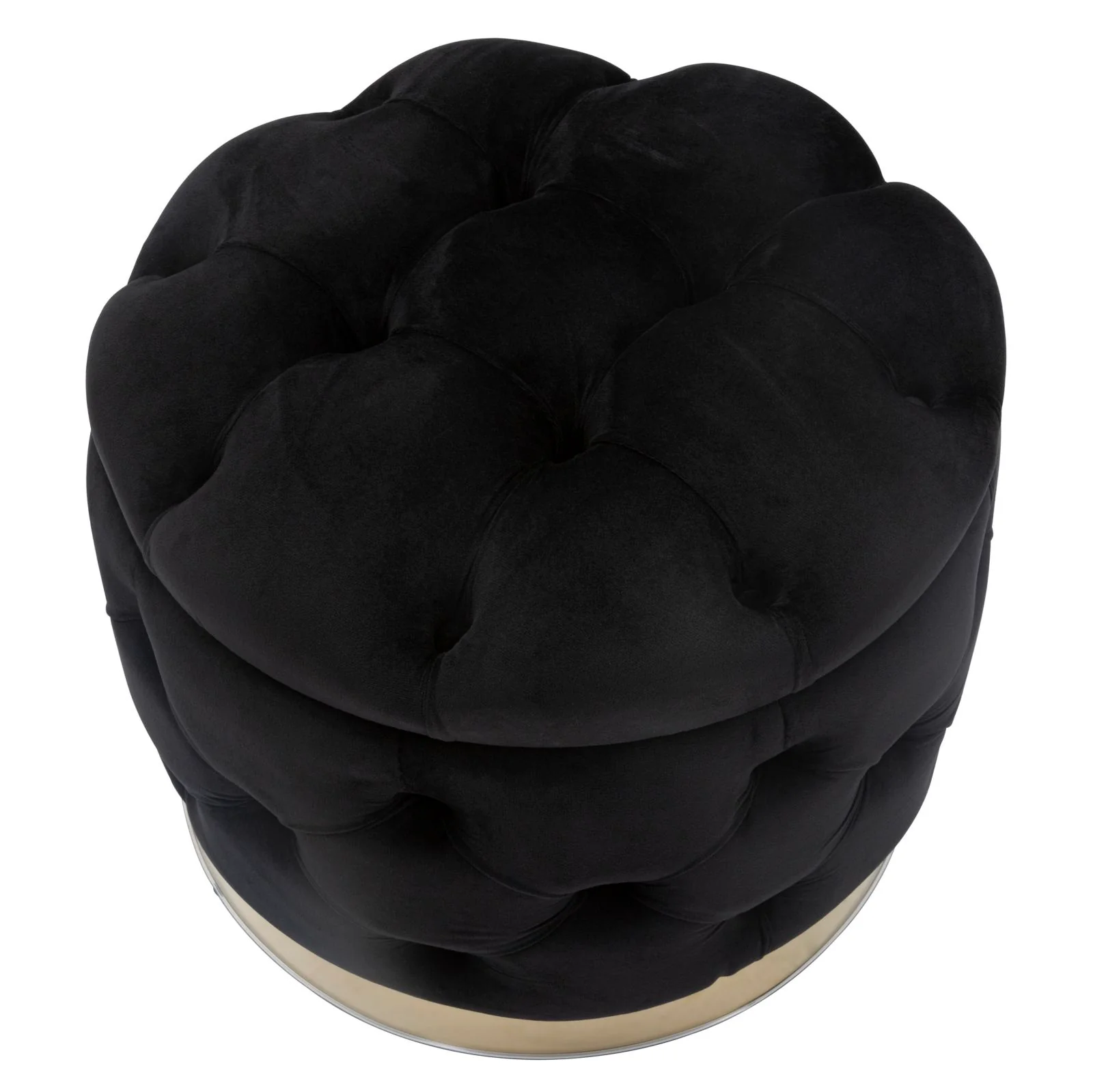 Pouf Contenitore Elegante Nero Ø 55x42 cm - Image 4