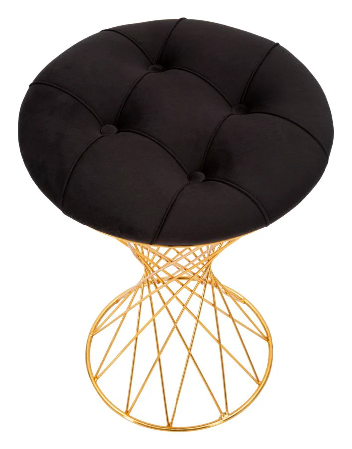 Pouf Torre Elegante Nero Ø 41x50 - Image 2