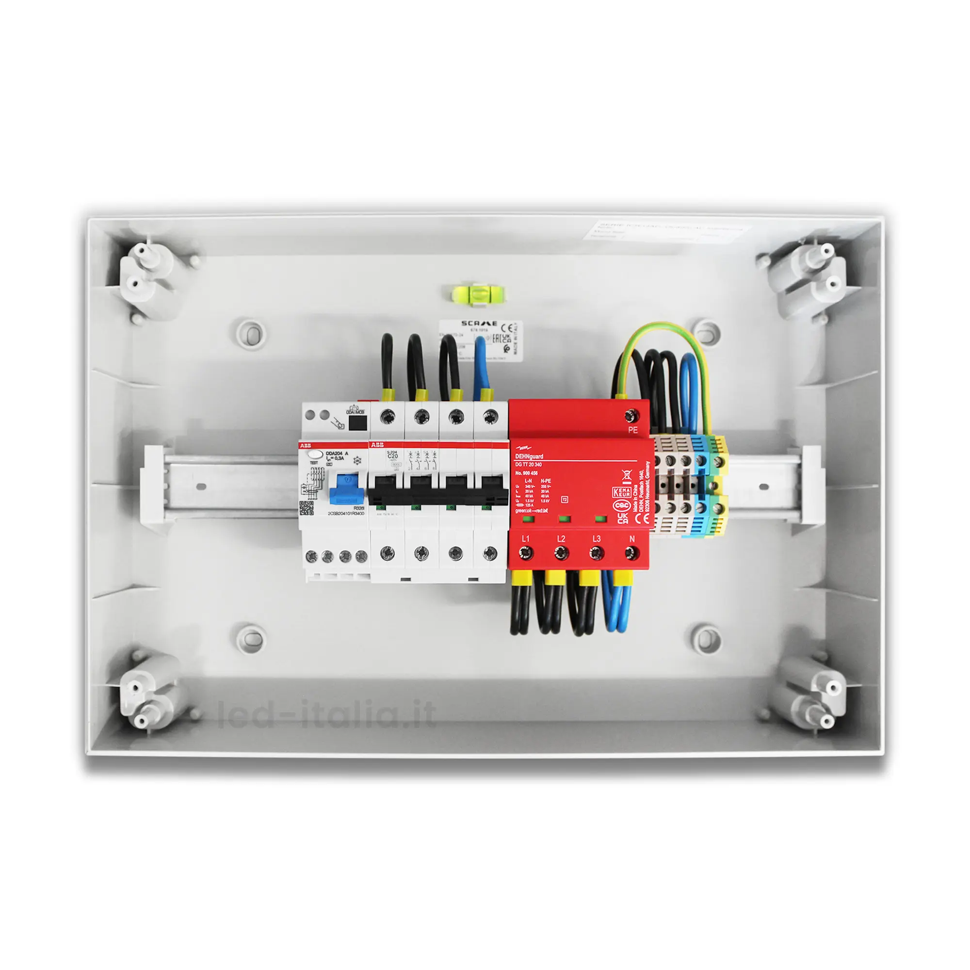 Quadro AC Trifase 10 kW 20 A 400 V con 8 Moduli, SPD, ABB e DEHN IP65 - Image 2