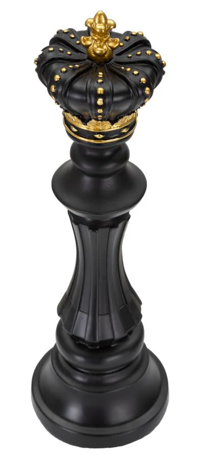 Re degli Scacchi Nero e Oro - Eleganza Strategica cm ø 13x40,5 - Image 2