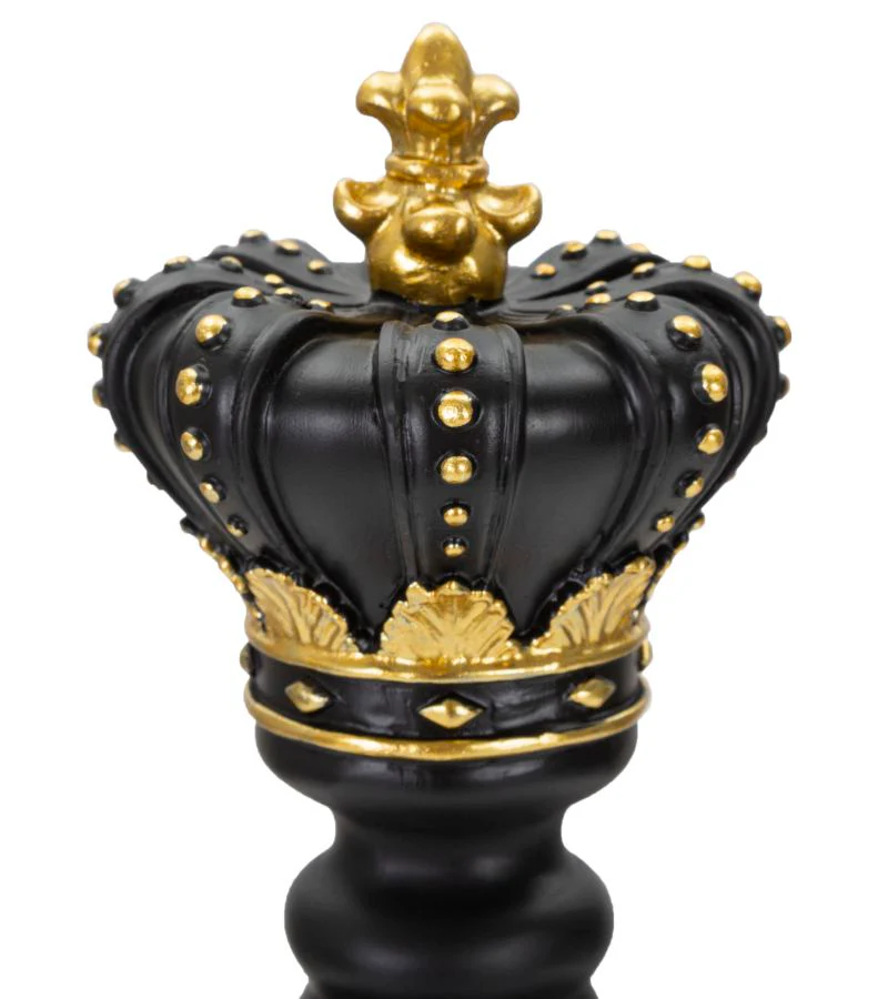 Re degli Scacchi Nero e Oro - Eleganza Strategica cm ø 13x40,5 - Image 3