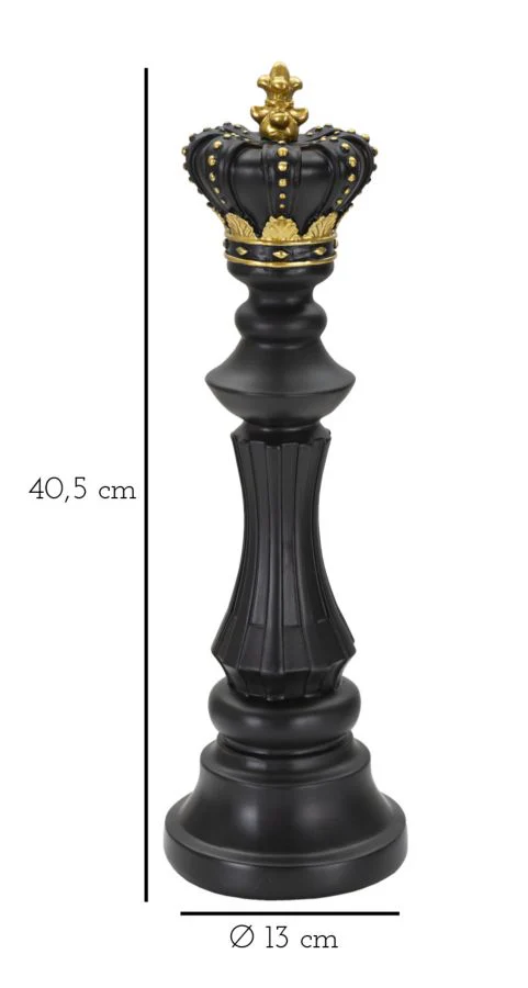 Re degli Scacchi Nero e Oro - Eleganza Strategica cm ø 13x40,5 - Image 6