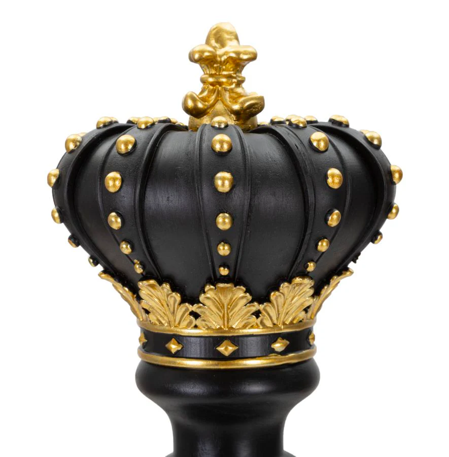 Re degli Scacchi in Nero e Oro Ø 14x50 cm - Image 3