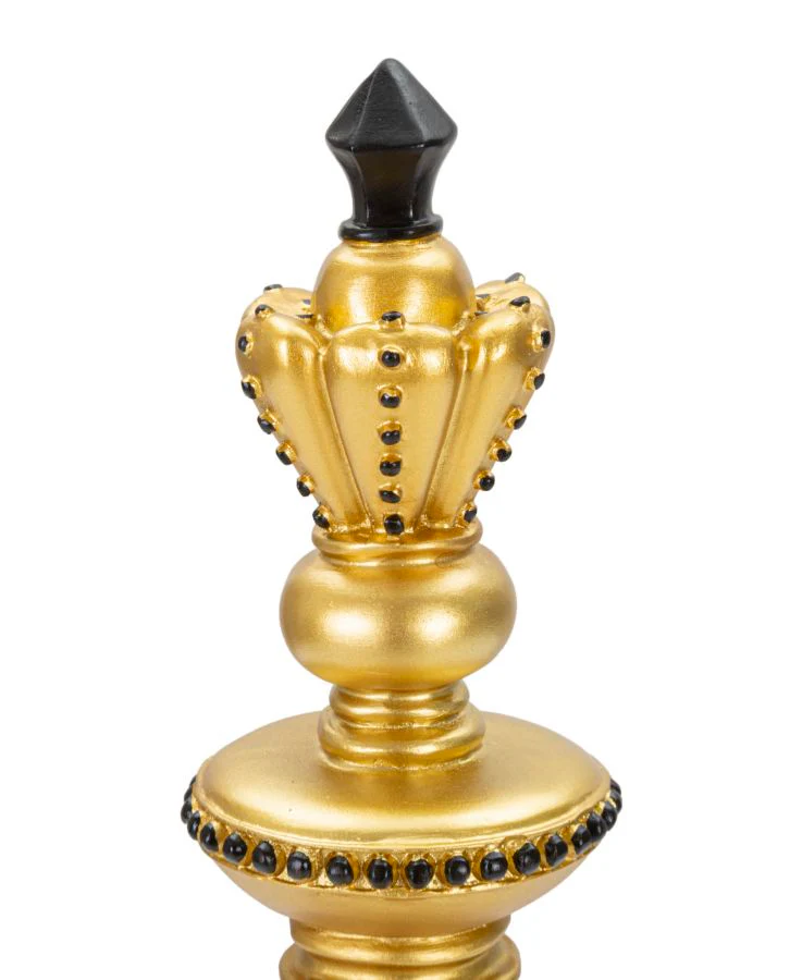 Re degli Scacchi in Oro e Nero - Scultura Elegante cm Ø 11x32,5 - Image 3