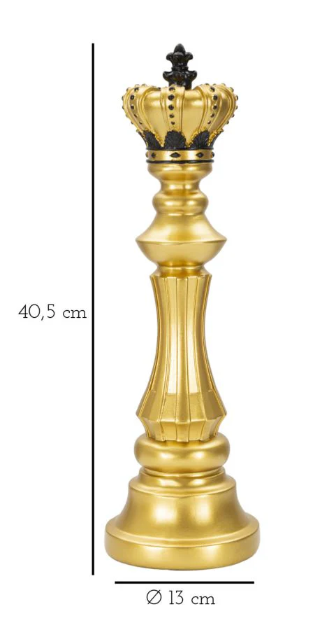 Re degli Scacchi in Oro e Nero Ø 13x40,5 cm - Image 6