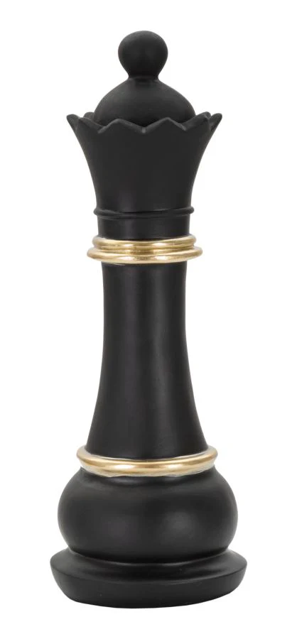 Scultura "Regina Nera e Oro" - Eleganza e Design Moderno cm ø 9x25,5