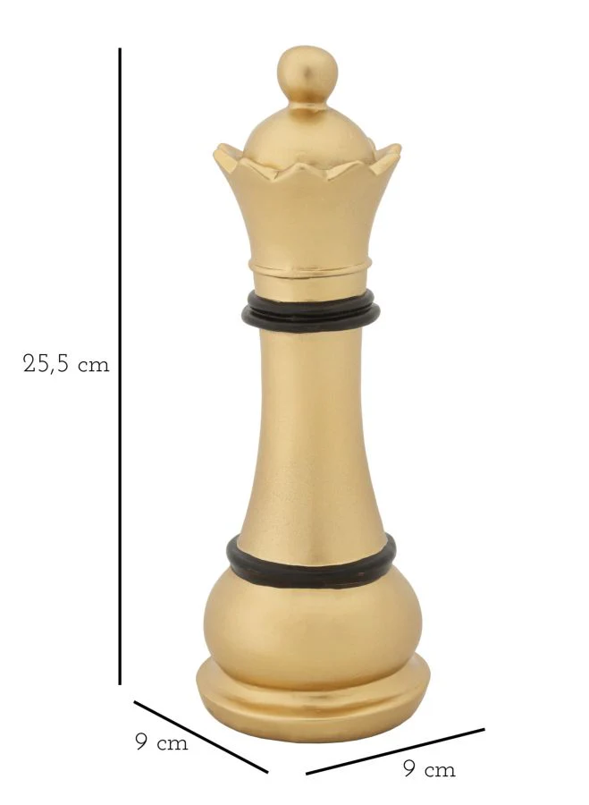 Scultura Regina in Oro e Nero Ø 9x25,5 cm - Image 6