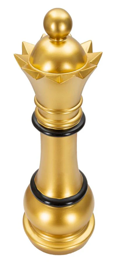 Regina degli Scacchi in Oro e Nero - Eleganza e Stile cm ø 15x50 - Image 2