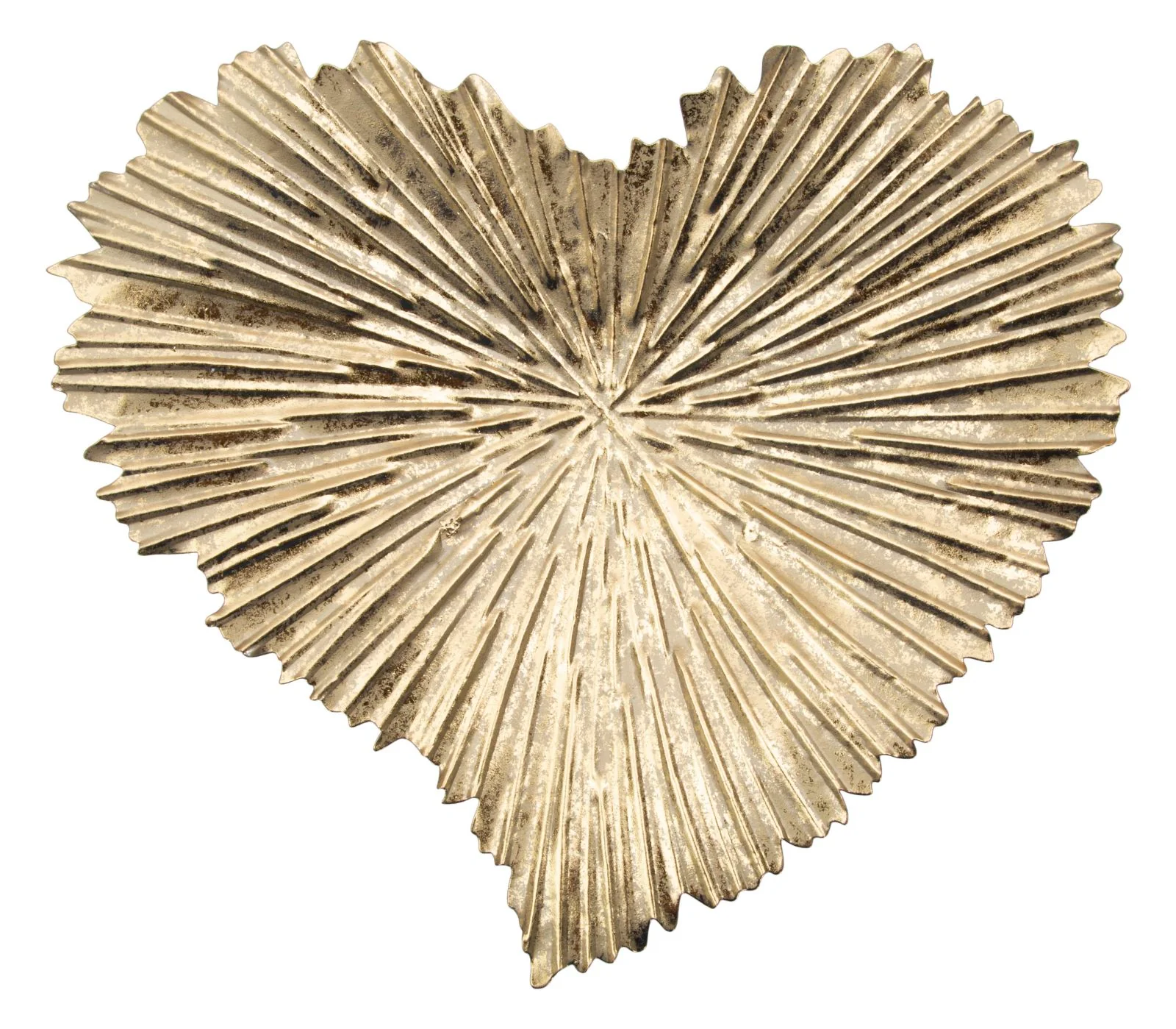 Svuotatasche a Forma di Cuore in Metallo Dorato 29x5x25 cm - Image 3