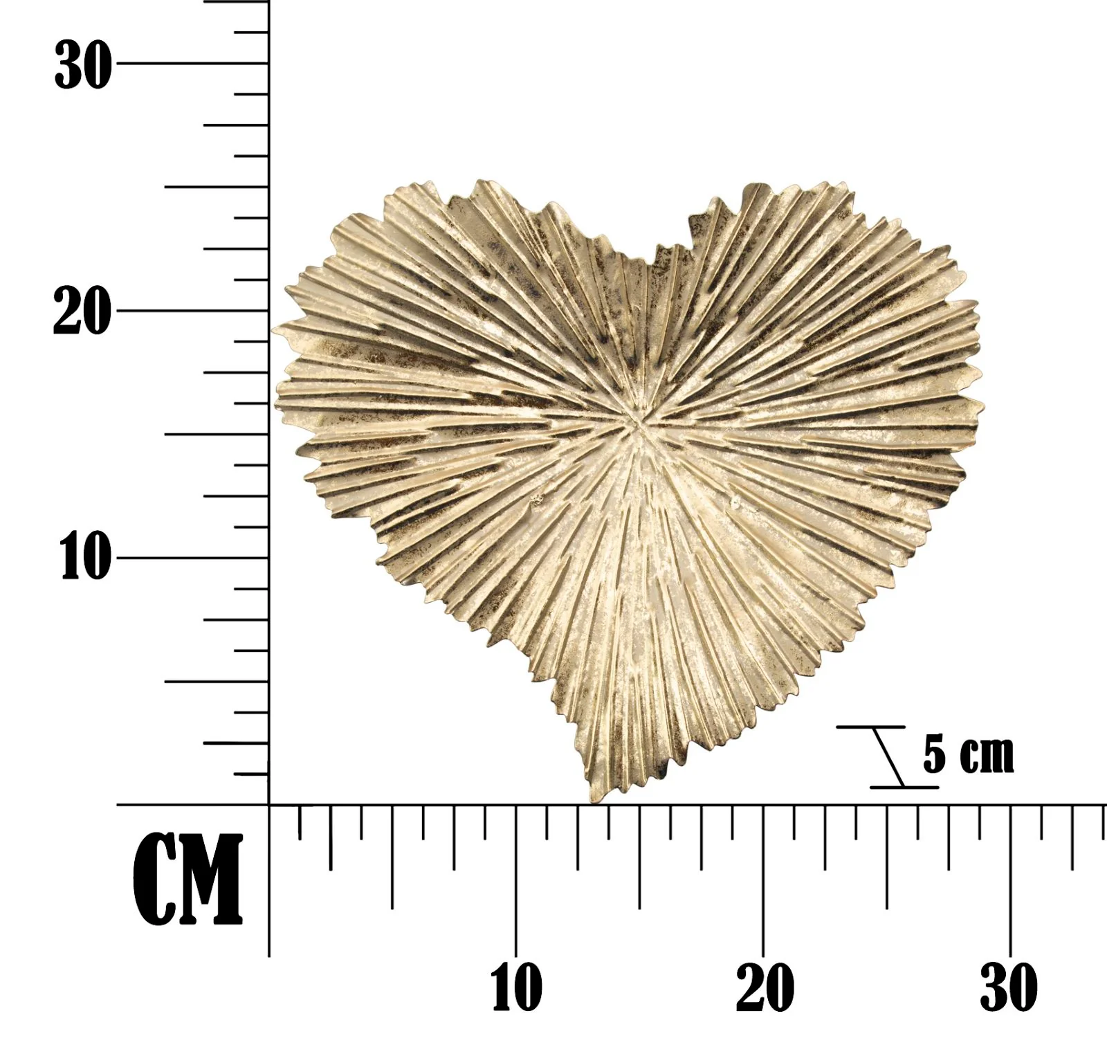 Svuotatasche a Forma di Cuore in Metallo Dorato 29x5x25 cm - Image 7