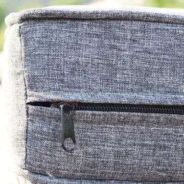 Salotto angolare Argentina con cuscini in wicker grigio UV protection - Image 4