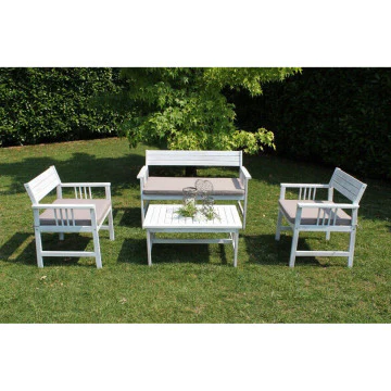 Set salotto Bali con cuscini in legno di acacia - Image 7