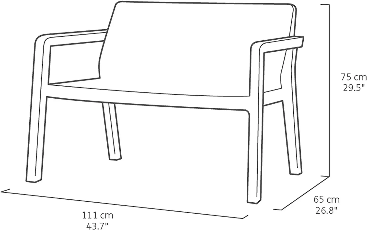 Salotto da giardino Emily Set graphite con cuscini grigi - Image 6