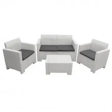 Salotto Nebraska con cuscini - struttura in wicker bianco, marrone, nero o tortora - Image 13