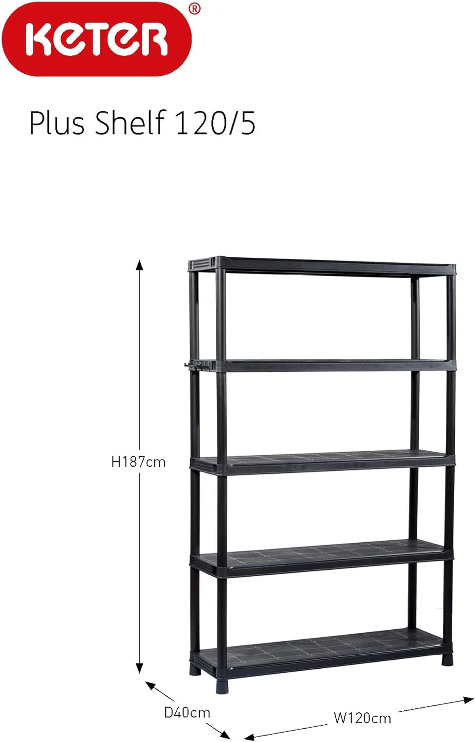 SCAFFALE RESINA PLUS 120X40X187H - Image 3