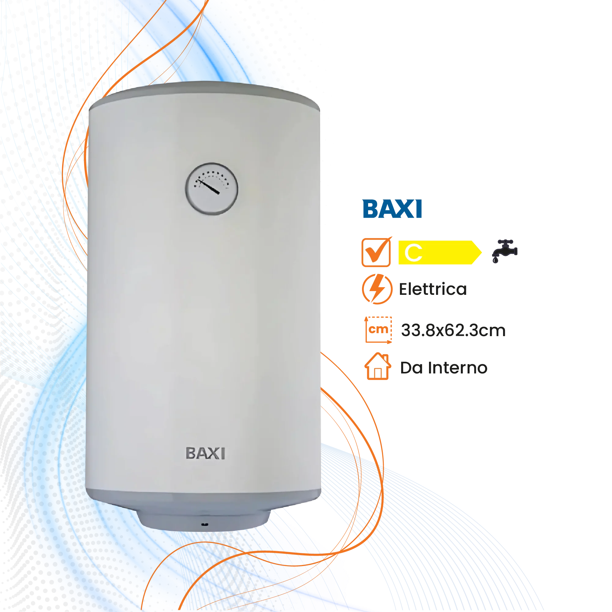 Scaldabagno Baxi Must+ Elettrico Orizzontale/Verticale