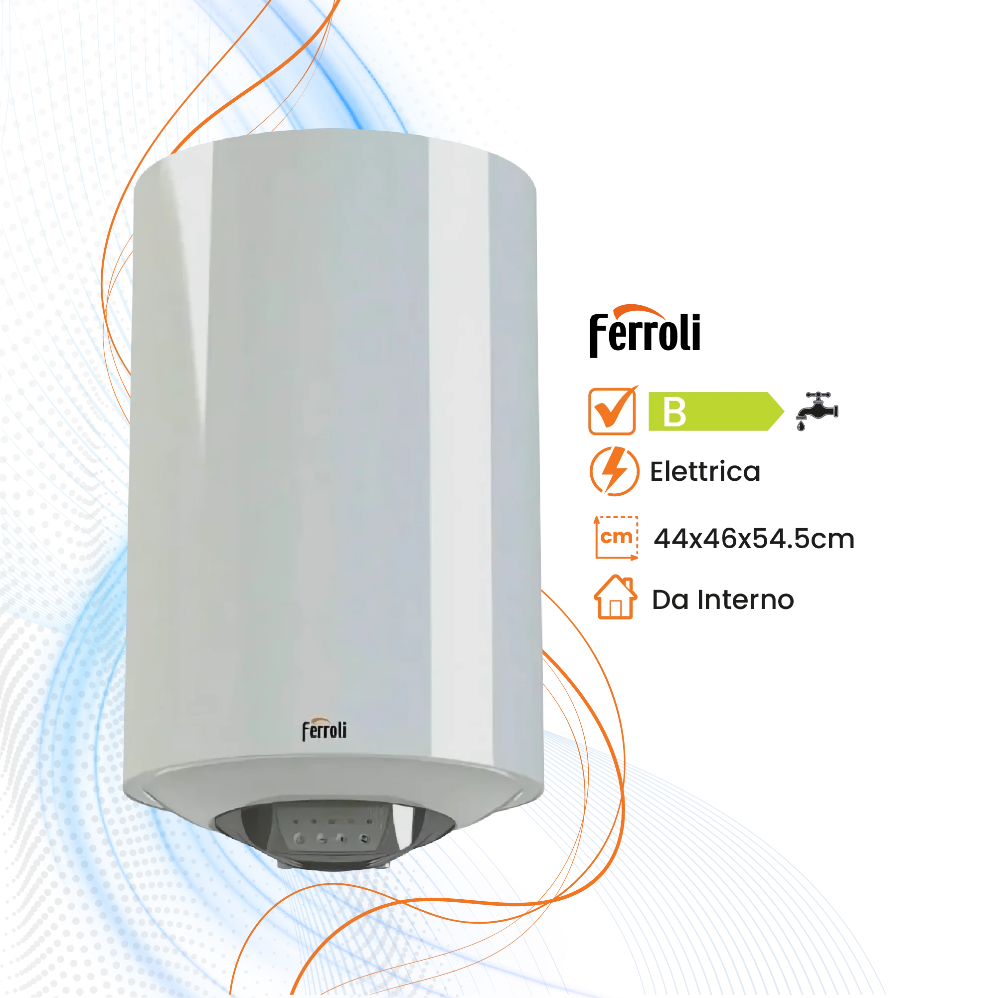 Scaldabagno Ferroli Titano Smart Elettrico Orizzontale/Verticale