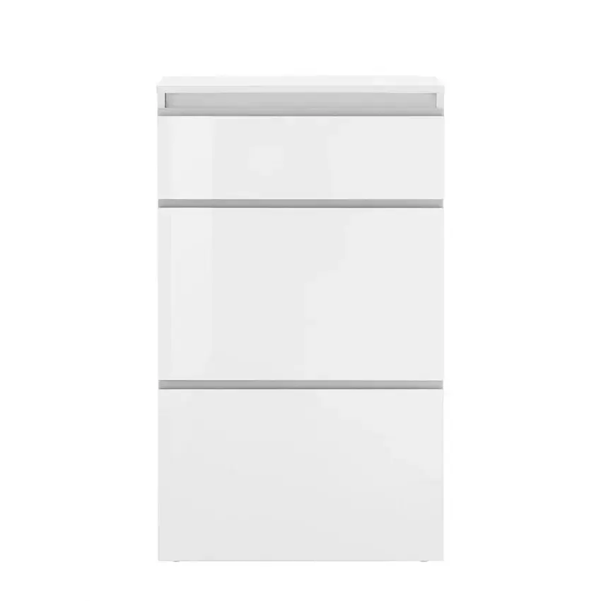 Scarpiera Moderna MAGIC a 2 ante battenti e 1 antina ribalta, colore bianco laccato - Image 2