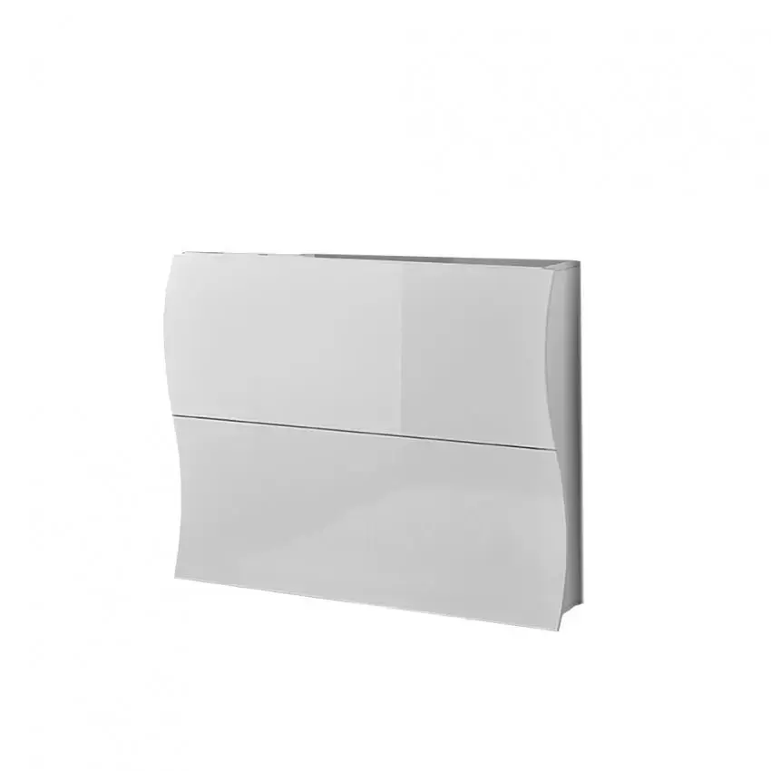 Scarpiera Moderna 2 Ante A Ribalta Bianco Lucido con Design ONDA - Image 3