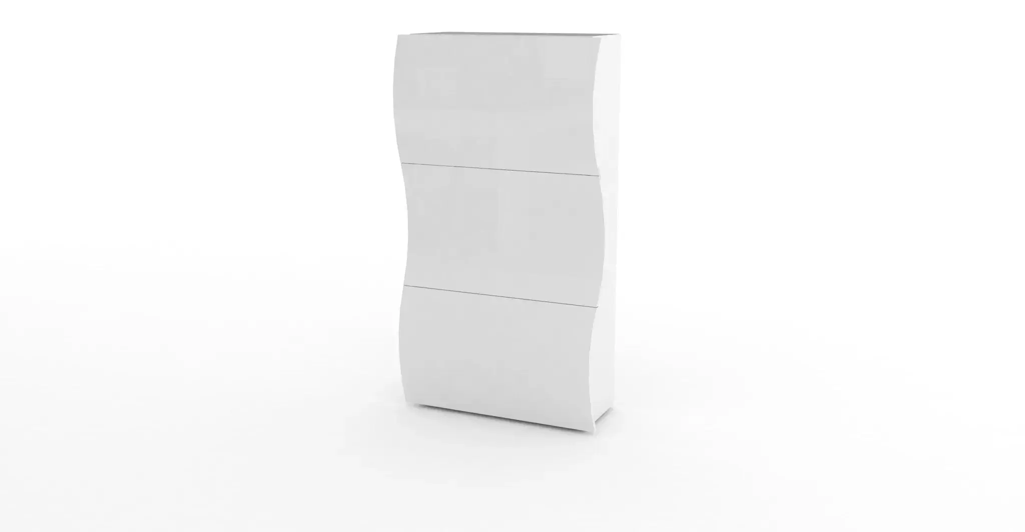Scarpiera Moderna a Ribalta ONDA Bianco Lucido con 3 Ante - Image 3