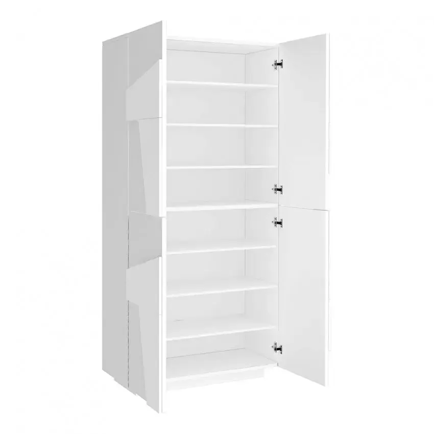 Scarpiera Moderna PING con 4 Ante Battenti in Bianco Lucido - Image 3