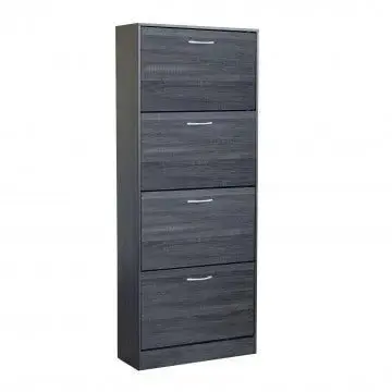 Scarpiera Wendy Grigio Scuro: Legno, cm 60x24x150