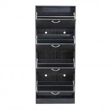 Scarpiera Wendy Grigio Scuro: Legno, cm 60x24x150 - Image 4