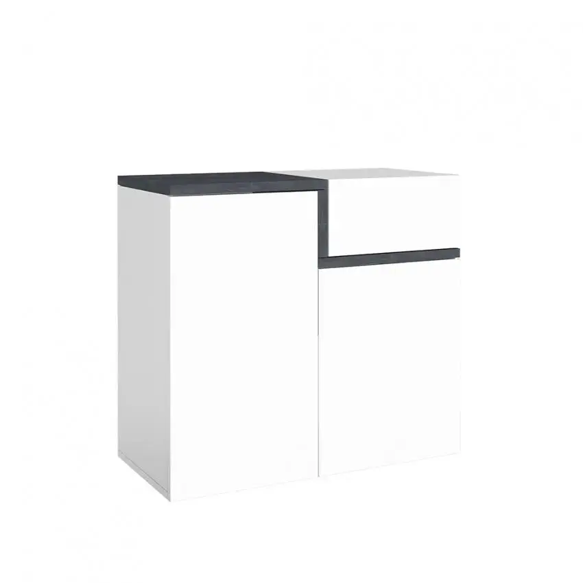 Scarpiera ZET Moderna con 2 Ante Battenti e 1 Anta Ribalta Bianco Ardesia - Image 2