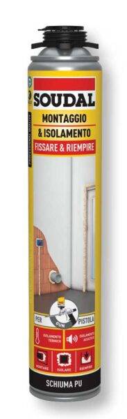 Schiuma poliuretanica a pistola 750 ml isolamento champagne