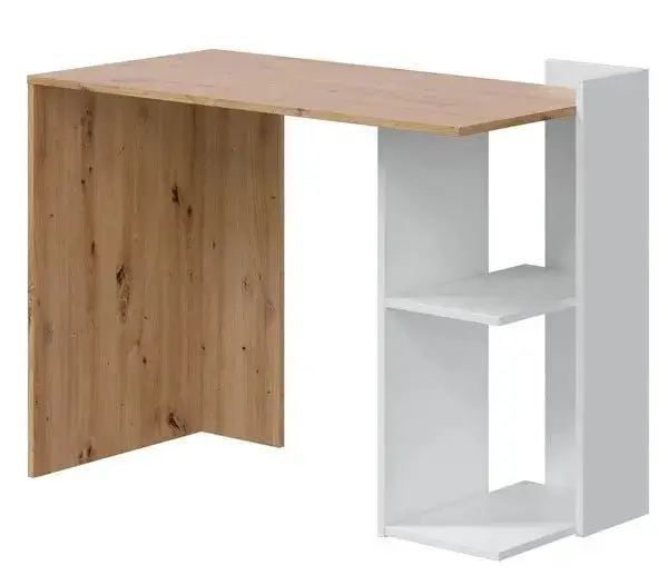Scrivania ad angolo reversibile rovere nodi-bianco - Image 3