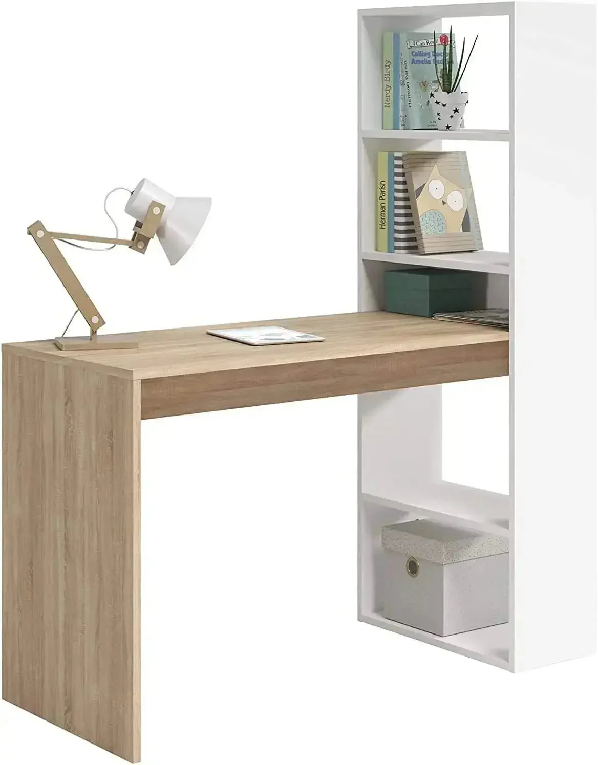 Scrivania con libreria duplo bianco rovere - Image 2
