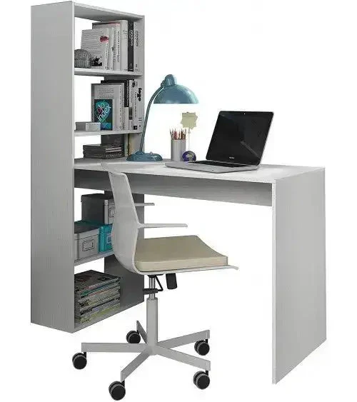 Scrivania Moderna con Scaffale Reversibile a 5 Scomparti - Design Funzionale