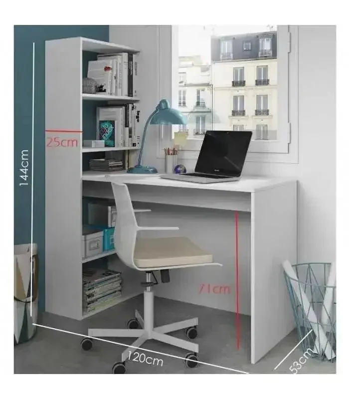 Scrivania Moderna con Scaffale Reversibile a 5 Scomparti - Design Funzionale - Image 3