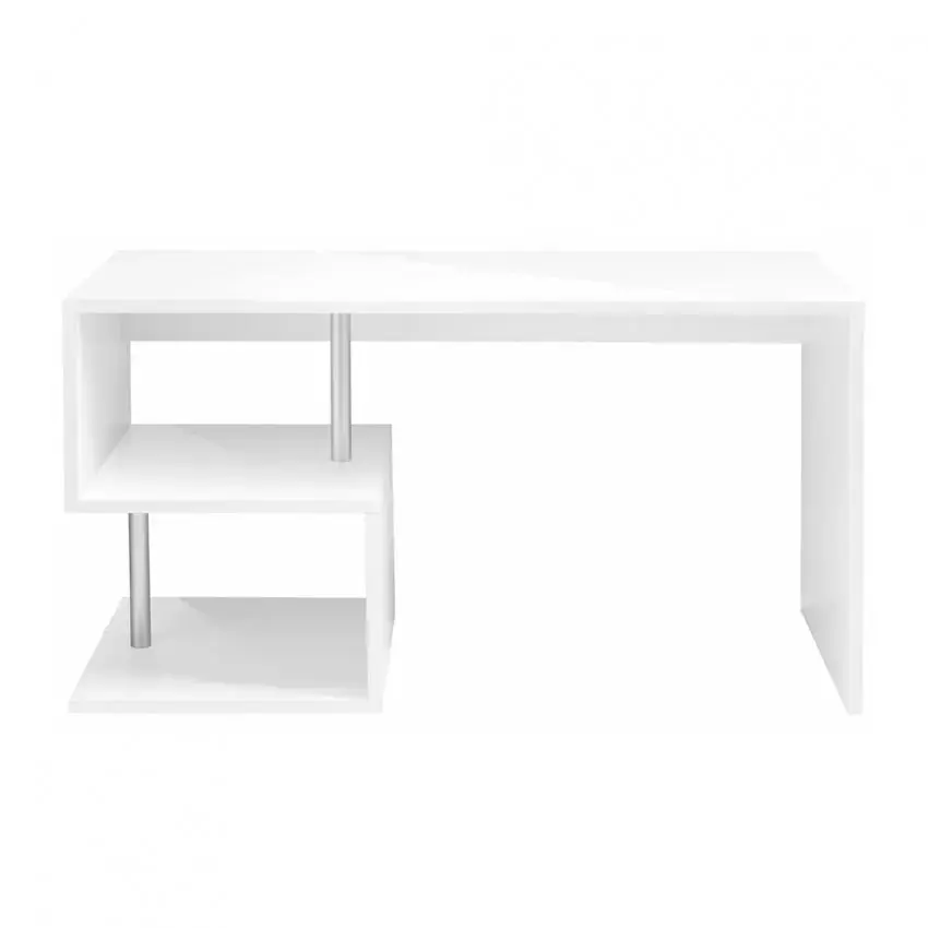 Scrivania Moderna ESSE 140 in Bianco Lucido - Image 2