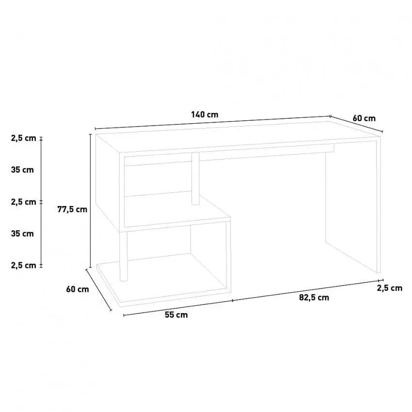 Scrivania ESSE 140 - Design moderno e report - Image 3