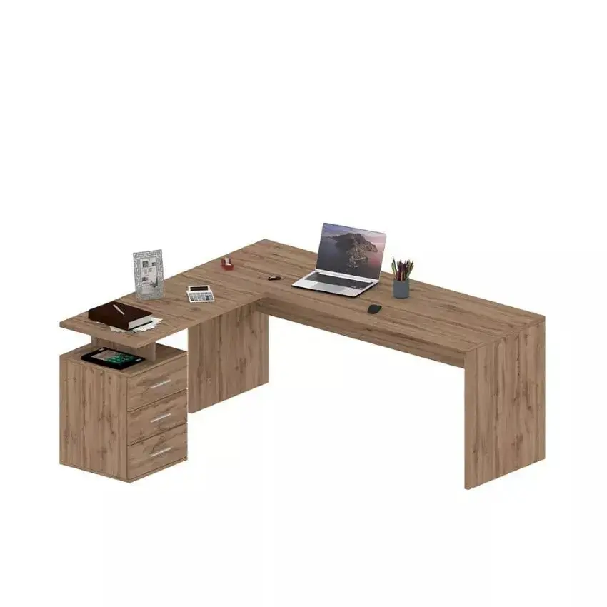 Scrivania Angolare New Selina 180-160 x 60 x 75 cm in Rovere - Image 9