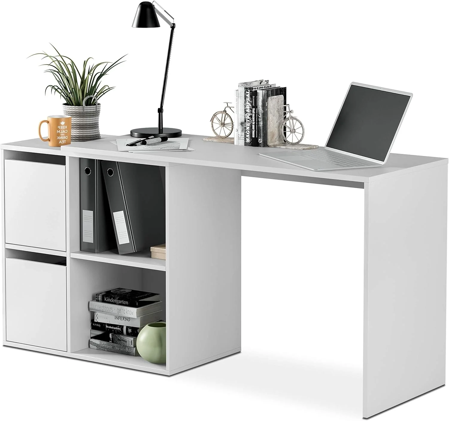 Scrittoio reversibile bianco pluriposizione - 120x49x78 cm regolabile - Image 7