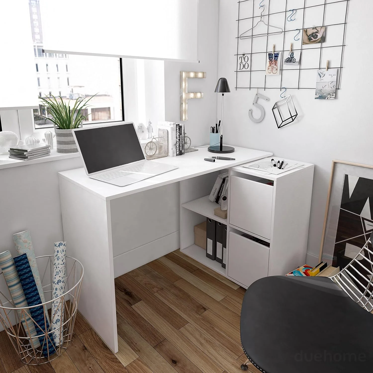 Scrittoio reversibile bianco pluriposizione - 120x49x78 cm regolabile - Image 9