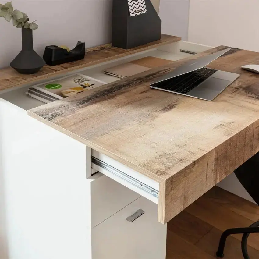 Scrivania SLIDING 100  design moderno larice bianco acero pereira - Image 7