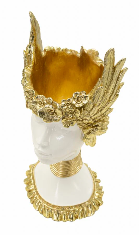 Scultura di Athena con Ali Dorate - Dimensioni 17,5x17x38 cm - Image 3