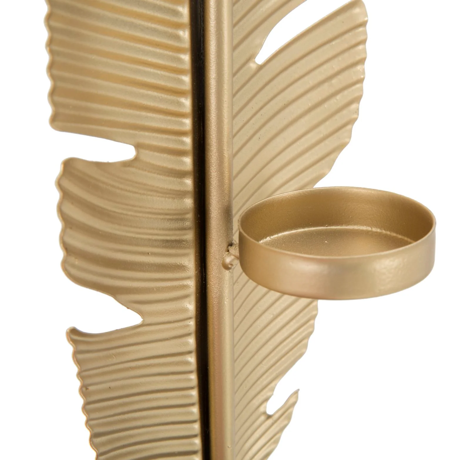 Scultura Elegante con Porta Candela Foglia cm 10x10x34 - Image 5