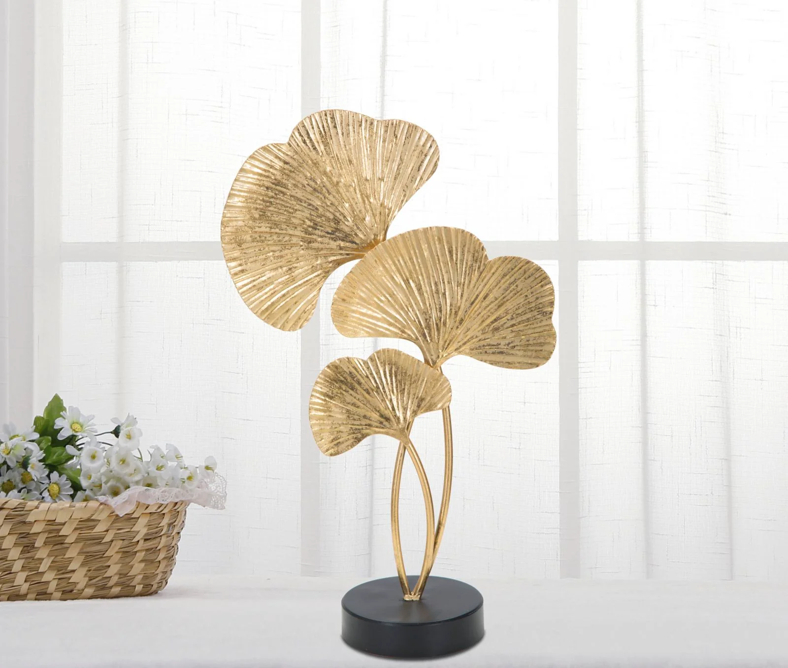 Scultura Elegante a Forma di Foglie cm 24,5x10,5x40,5 - Image 6