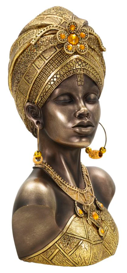 Scultura Africana Mumbasa - Busto Femminile Elegante 21x15x34 cm - Image 2