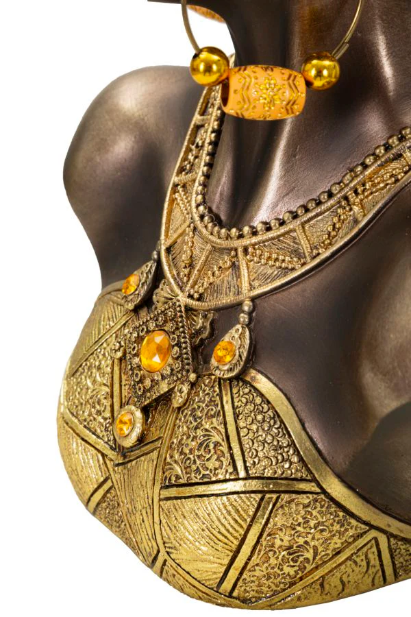 Scultura Africana Mumbasa - Busto Femminile Elegante 21x15x34 cm - Image 4