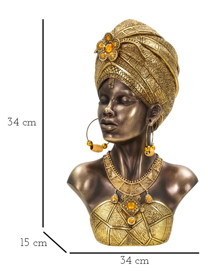 Scultura Africana Mumbasa - Busto Femminile Elegante 21x15x34 cm - Image 7