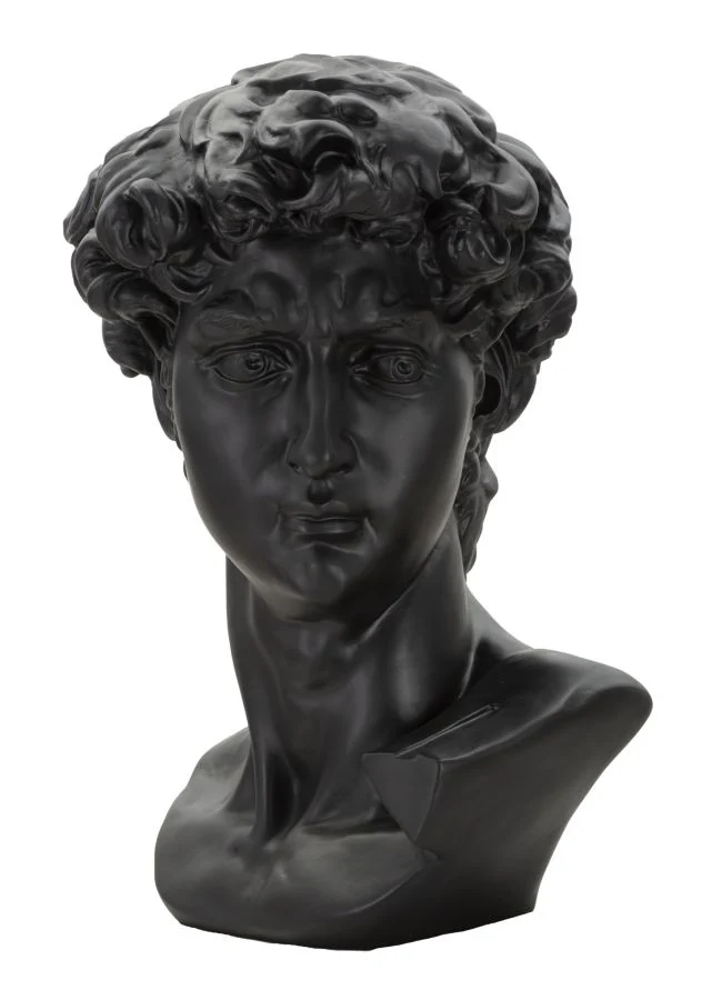 Scultura testa antica elegante nera cm 44x35,5x60 - Image 2