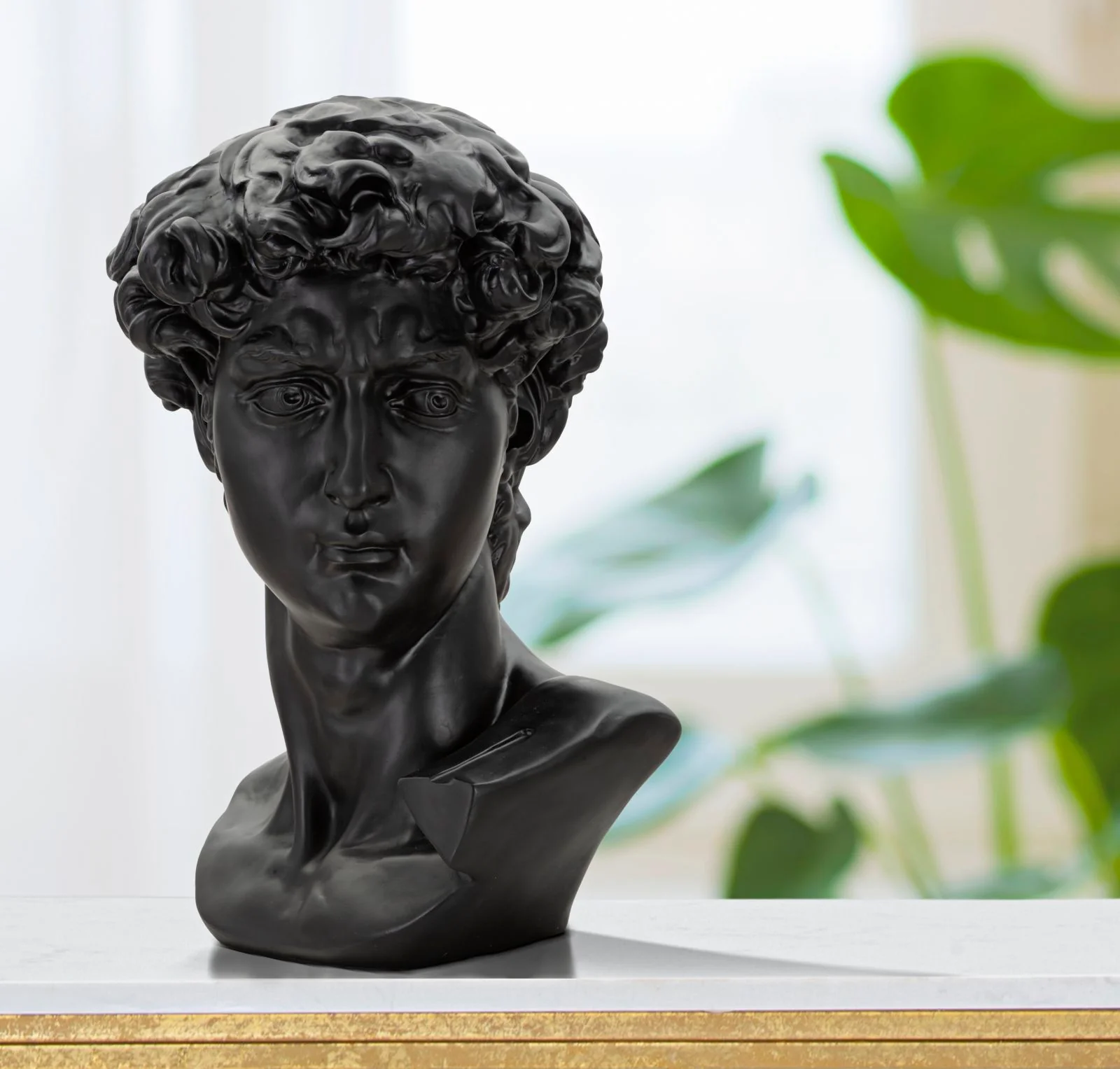 Scultura testa antica elegante nera cm 44x35,5x60 - Image 6