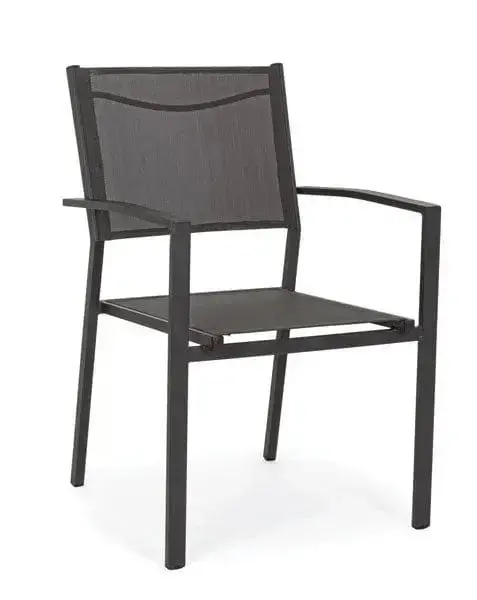 Sedia alluminio hilde con braccioli antracite