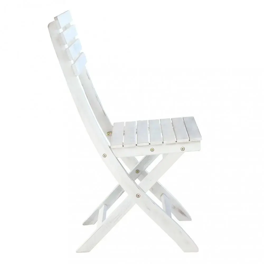 Sedia Dalila senza braccioli: Bianca, Legno di Acacia Massiccio, cm 36x53x87 - Image 3